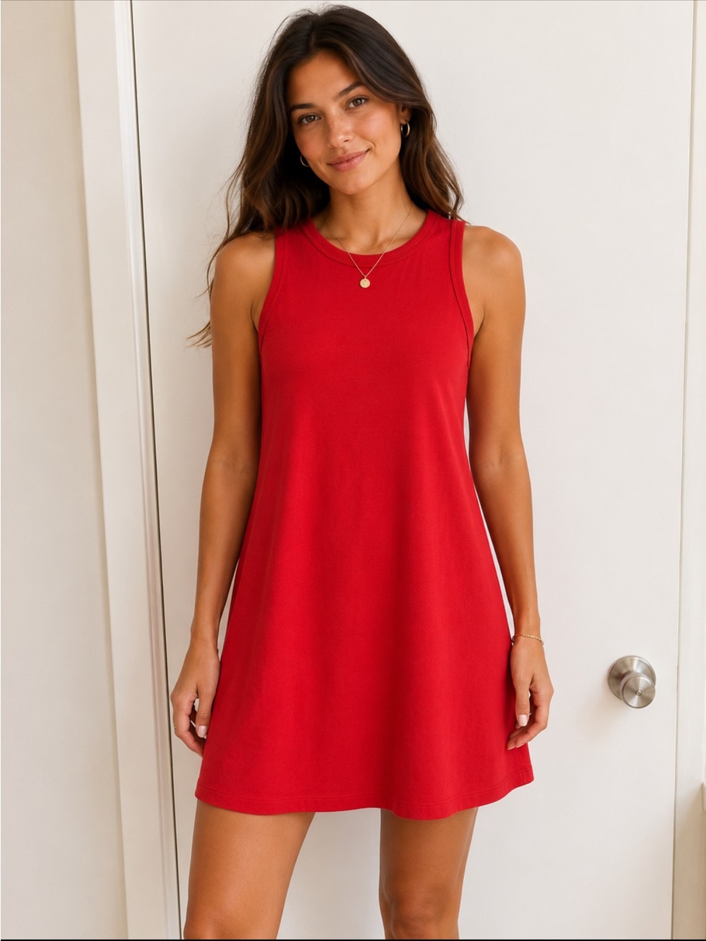 a new day Red Sleeveless Swing Mini Dress